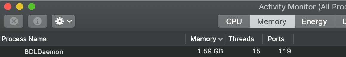 BDLDaemon abnormal memory usage