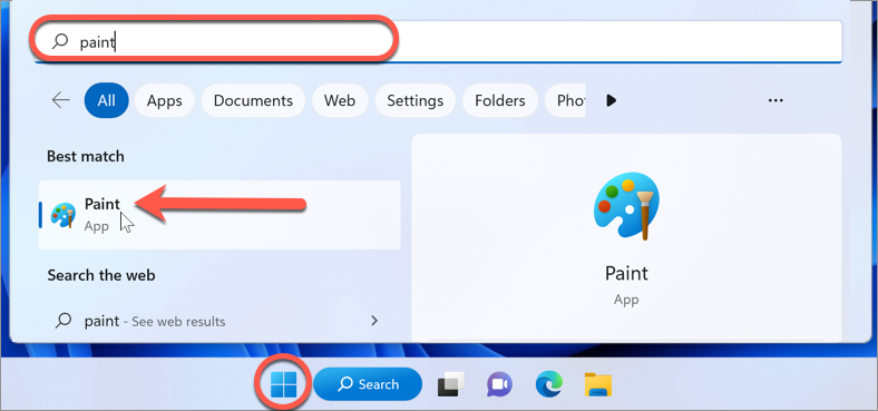 Taking a screenshot on Windows using the Paint app