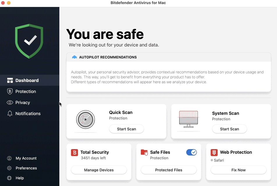 Bitdefender Antivirus for Mac blocks applications protected with Safe Files - 3 Application Access