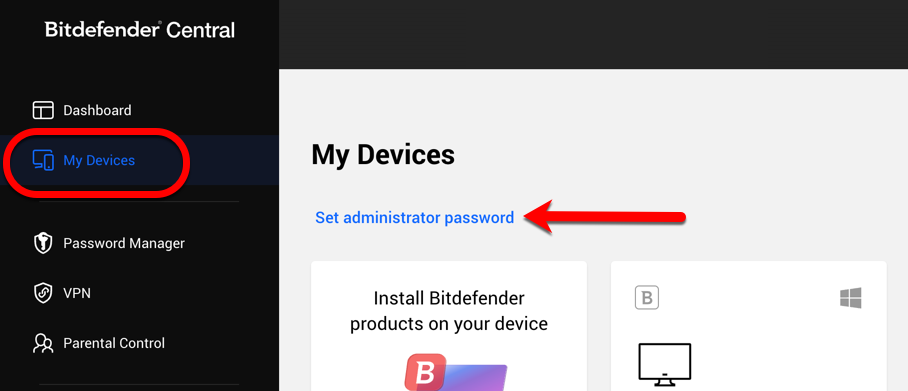 password protect Bitdefender settings
