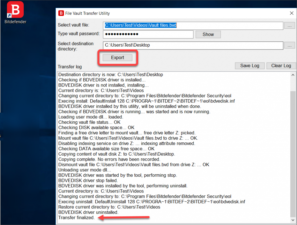 retrieve the content of Bitdefender File Vaults 5