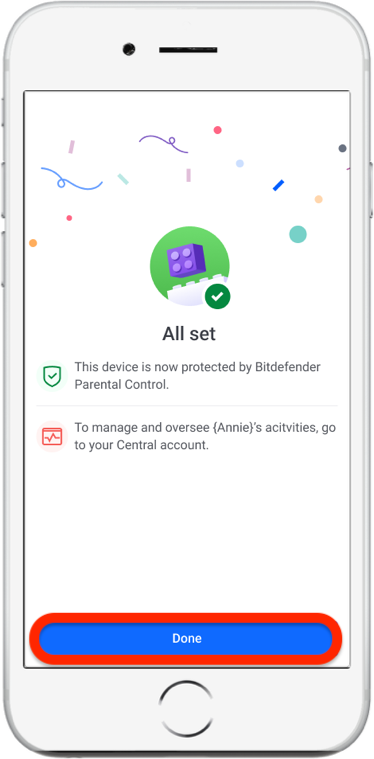 Bitdefender Parental Control upgrade on iOS: Done