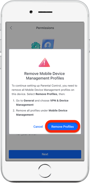 Parental Control upgrade on iOS: Remove Profiles