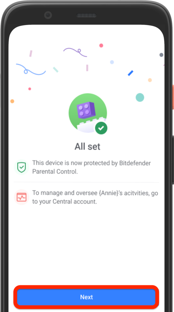 Bitdefender Parental Control Upgrade on Android - All set