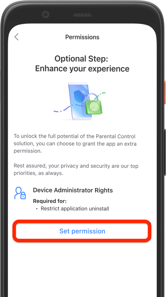 Bitdefender Parental Control Upgrade on Android - Set admin rights